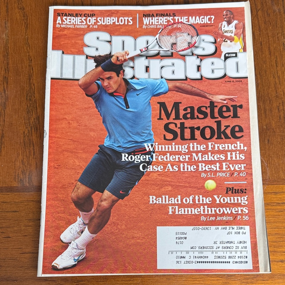 Sports Illustrated Magazine - Master Stroke Cover - Roger Federer 2009